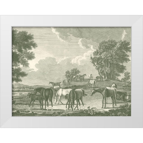 Equestrian Scenes I White Modern Wood Framed Art Print by Vision Studio