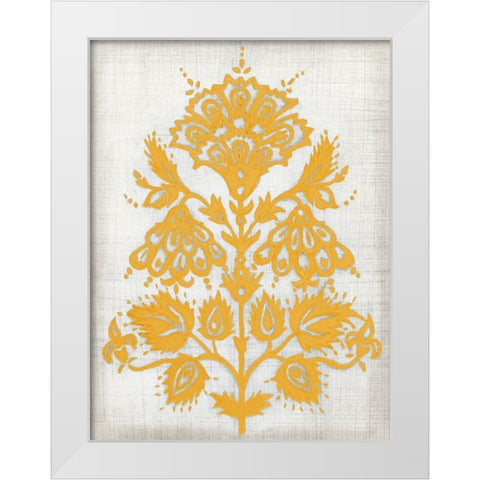 Saffron Detail I White Modern Wood Framed Art Print by Meagher, Megan