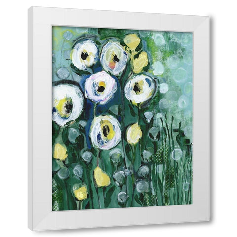 Modern White Floral II White Modern Wood Framed Art Print by Daavettila, Tara
