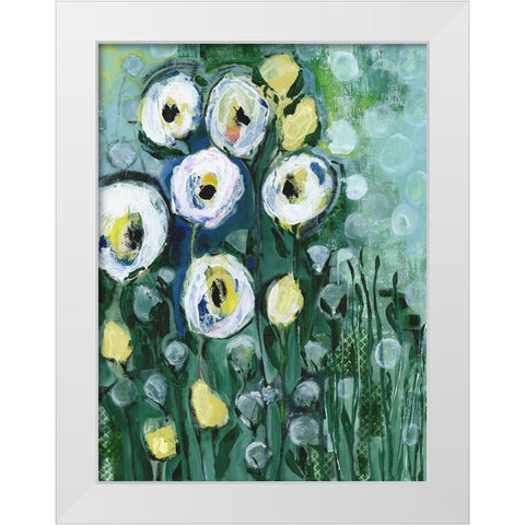 Modern White Floral II White Modern Wood Framed Art Print by Daavettila, Tara