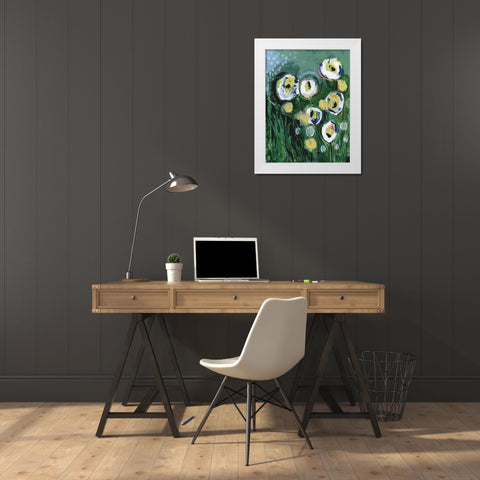 Modern White Floral III White Modern Wood Framed Art Print by Daavettila, Tara