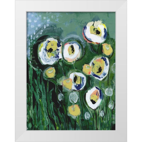 Modern White Floral III White Modern Wood Framed Art Print by Daavettila, Tara