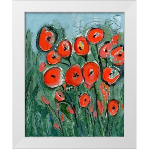 All that Jazz Garden I White Modern Wood Framed Art Print by Daavettila, Tara