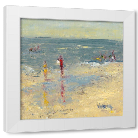 Impasto Beach Day I White Modern Wood Framed Art Print by Wendling, Marilyn