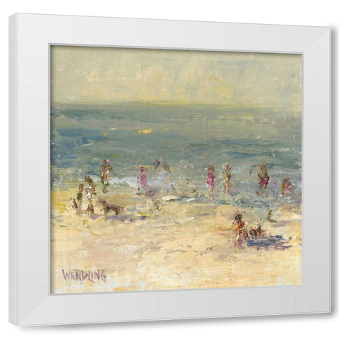 Impasto Beach Day II White Modern Wood Framed Art Print by Wendling, Marilyn