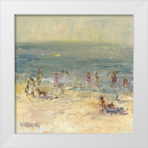 Impasto Beach Day II White Modern Wood Framed Art Print by Wendling, Marilyn