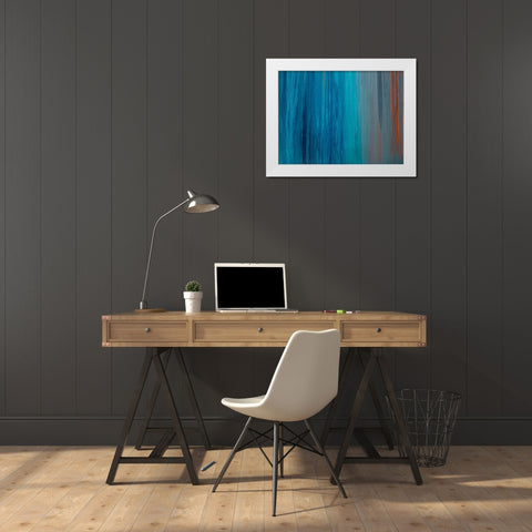 Drenched in Teal II White Modern Wood Framed Art Print by Guererra, Teodora