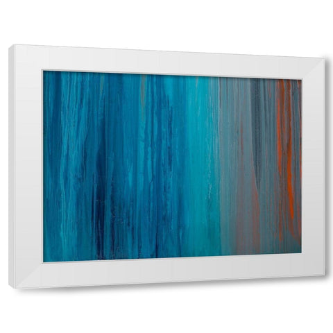 Drenched in Teal II White Modern Wood Framed Art Print by Guererra, Teodora