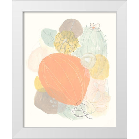 Abstract Succulents I White Modern Wood Framed Art Print by Vess, June Erica