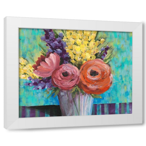 Early Summer Blooms I White Modern Wood Framed Art Print by Moore, Regina