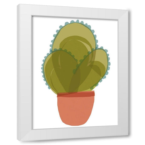 Mod Cactus I White Modern Wood Framed Art Print by Delamater, Rob