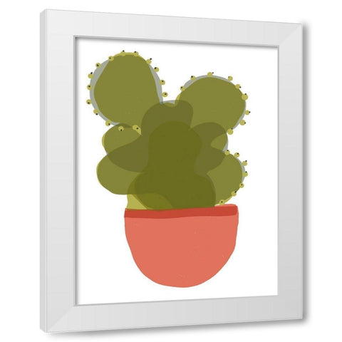 Mod Cactus II White Modern Wood Framed Art Print by Delamater, Rob