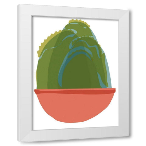 Mod Cactus III White Modern Wood Framed Art Print by Delamater, Rob