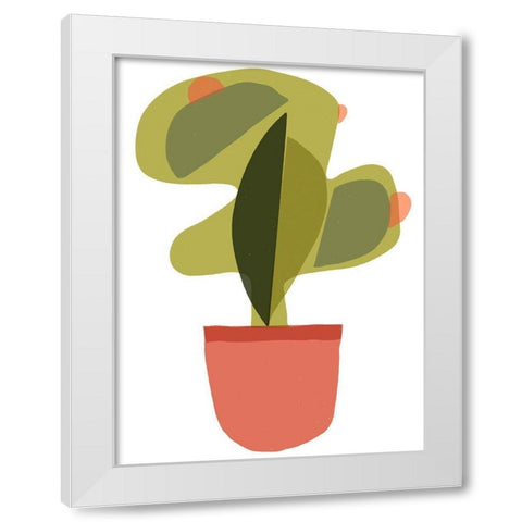 Mod Cactus V White Modern Wood Framed Art Print by Delamater, Rob