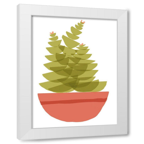 Mod Cactus VI White Modern Wood Framed Art Print by Delamater, Rob