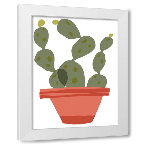 Mod Cactus VII White Modern Wood Framed Art Print by Delamater, Rob