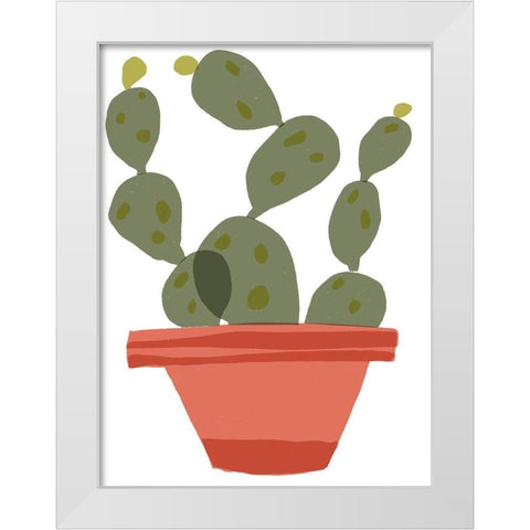 Mod Cactus VII White Modern Wood Framed Art Print by Delamater, Rob