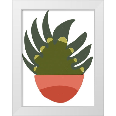 Mod Cactus IX White Modern Wood Framed Art Print by Delamater, Rob