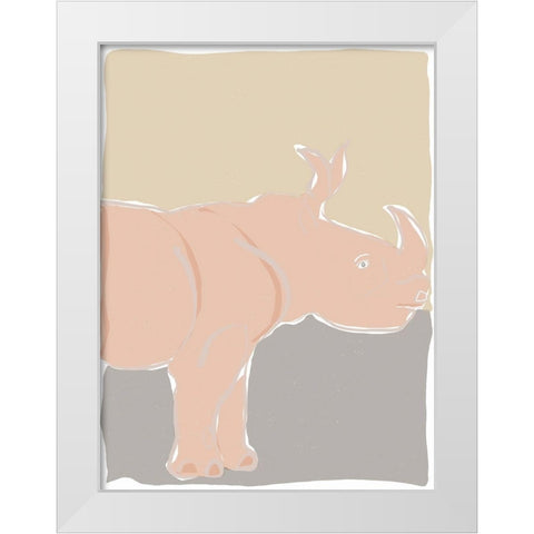 Pastel Zoo I White Modern Wood Framed Art Print by Delamater, Rob