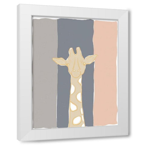 Pastel Zoo II White Modern Wood Framed Art Print by Delamater, Rob