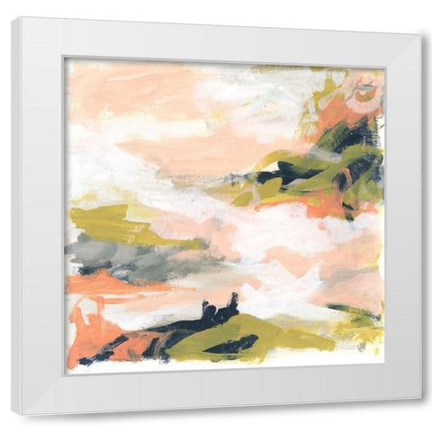 Blush and Navy Vista I White Modern Wood Framed Art Print by Vess, June Erica