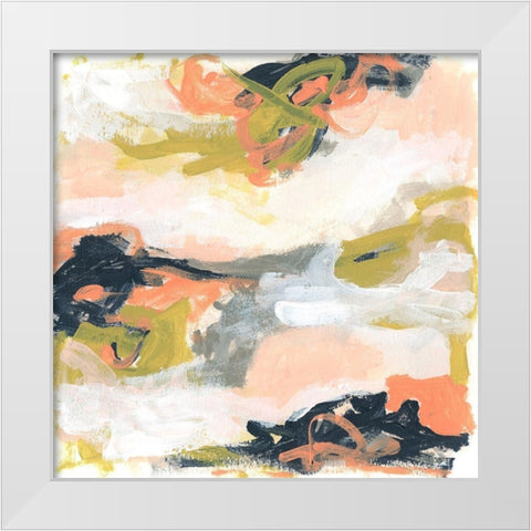 Blush and Navy Vista II White Modern Wood Framed Art Print by Vess, June Erica