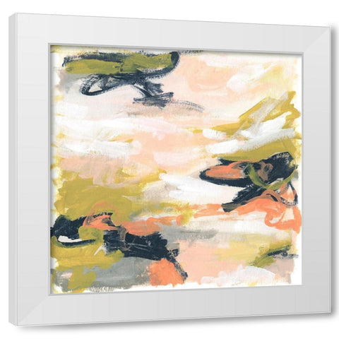 Blush and Navy Vista III White Modern Wood Framed Art Print by Vess, June Erica