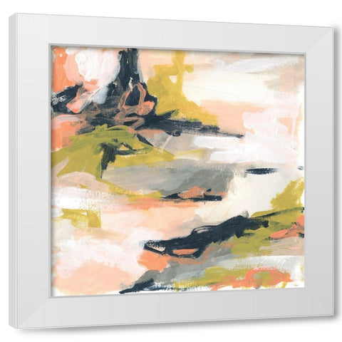 Blush and Navy Vista IV White Modern Wood Framed Art Print by Vess, June Erica