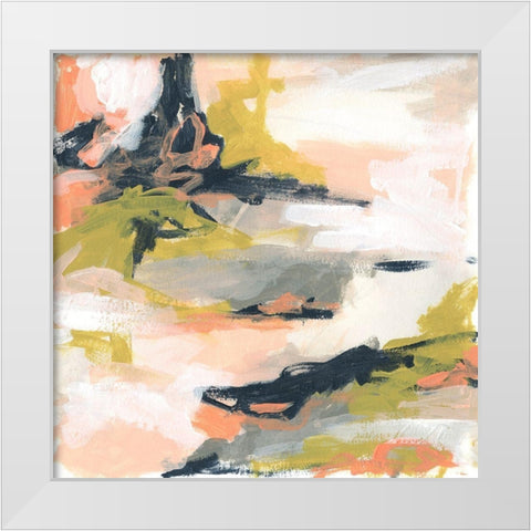 Blush and Navy Vista IV White Modern Wood Framed Art Print by Vess, June Erica