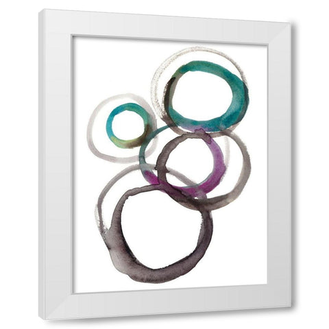 Rounds I White Modern Wood Framed Art Print by Zarris, Chariklia