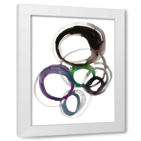 Rounds II White Modern Wood Framed Art Print by Zarris, Chariklia