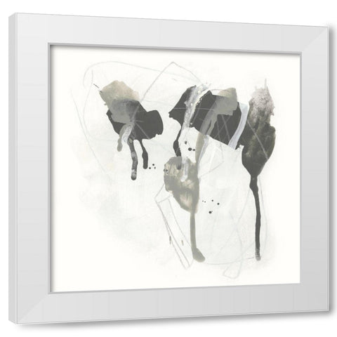 Monochrome Missive I White Modern Wood Framed Art Print by Vess, June Erica
