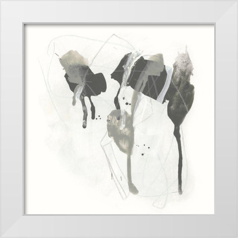 Monochrome Missive I White Modern Wood Framed Art Print by Vess, June Erica