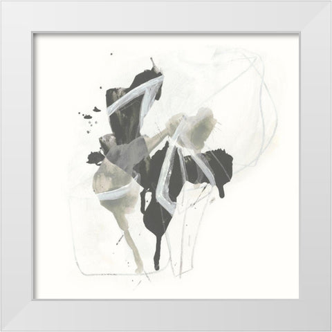 Monochrome Missive II White Modern Wood Framed Art Print by Vess, June Erica