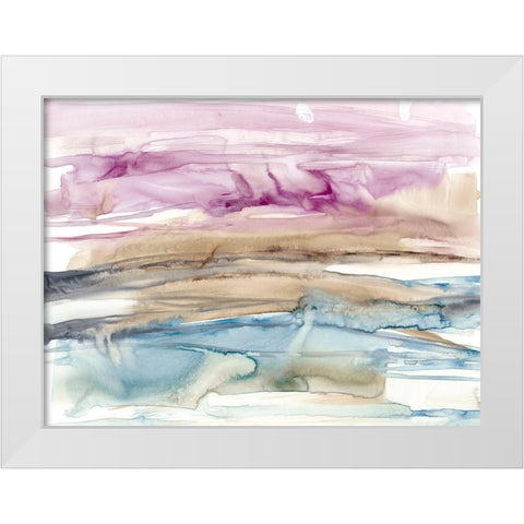 Umber and Fuchsia Vista I White Modern Wood Framed Art Print by Goldberger, Jennifer