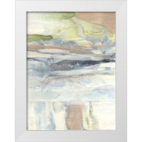 Waxen Strata II White Modern Wood Framed Art Print by Goldberger, Jennifer