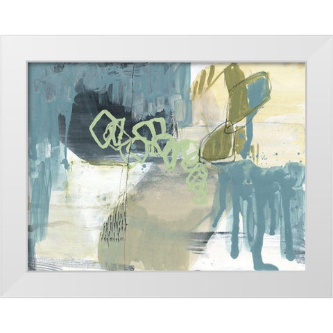 Blue Exploration II White Modern Wood Framed Art Print by Goldberger, Jennifer