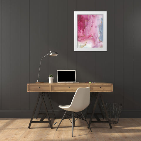 Magenta Dream I White Modern Wood Framed Art Print by Combs, Joyce