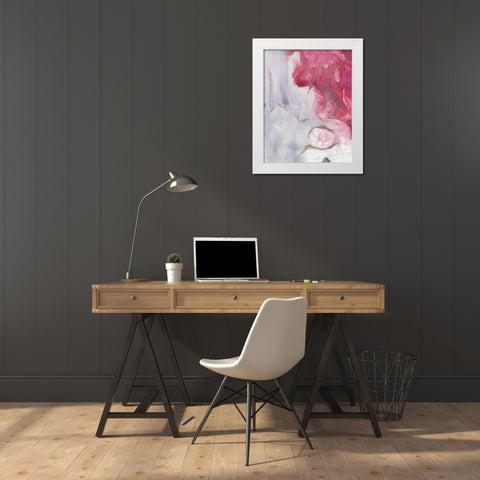 Magenta Dream II White Modern Wood Framed Art Print by Combs, Joyce