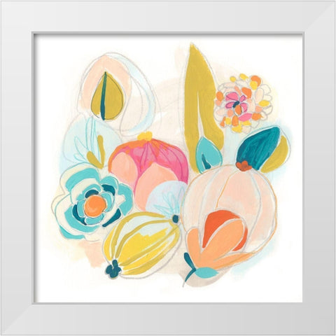 Floral Vibe II White Modern Wood Framed Art Print by Vess, June Erica