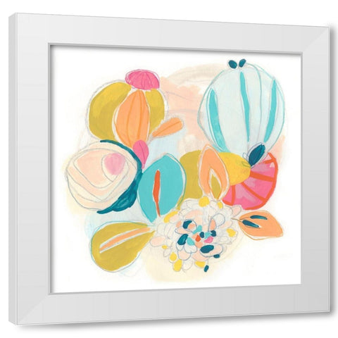 Floral Vibe IV White Modern Wood Framed Art Print by Vess, June Erica