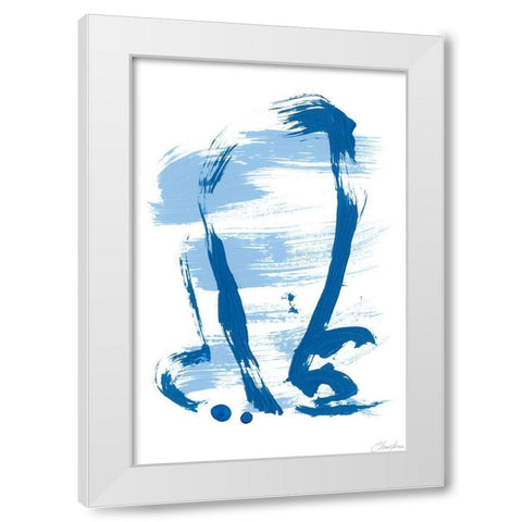 Blue Breeze II White Modern Wood Framed Art Print by Long, Christina