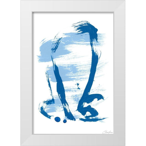 Blue Breeze II White Modern Wood Framed Art Print by Long, Christina