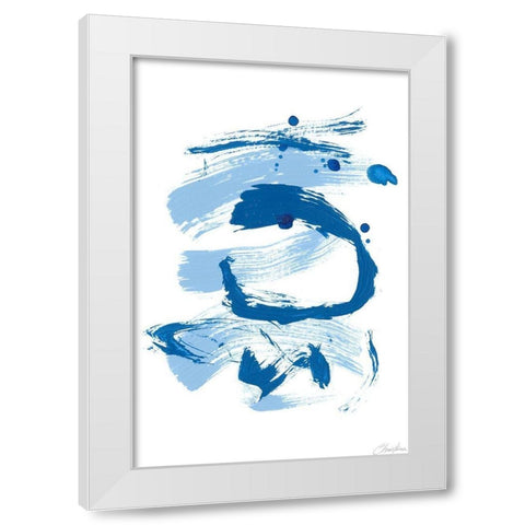 Blue Breeze III White Modern Wood Framed Art Print by Long, Christina