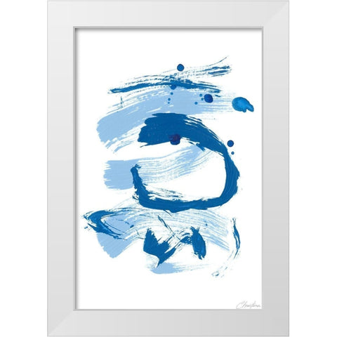 Blue Breeze III White Modern Wood Framed Art Print by Long, Christina