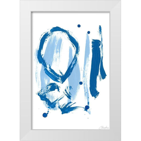 Blue Breeze IV White Modern Wood Framed Art Print by Long, Christina