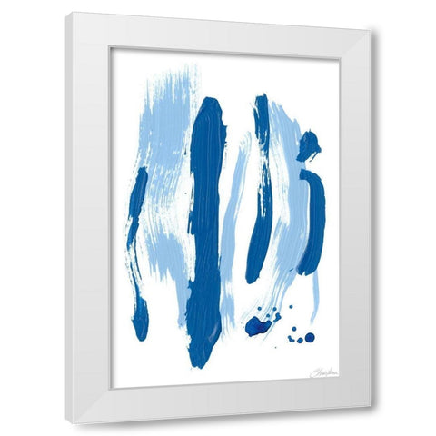 Blue Breeze V White Modern Wood Framed Art Print by Long, Christina