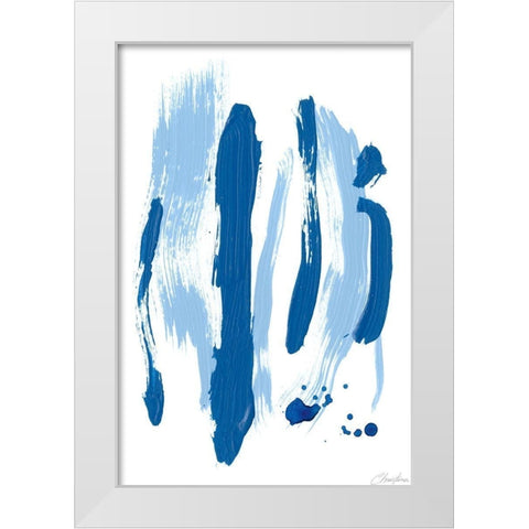 Blue Breeze V White Modern Wood Framed Art Print by Long, Christina