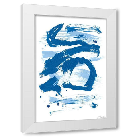 Blue Breeze VII White Modern Wood Framed Art Print by Long, Christina