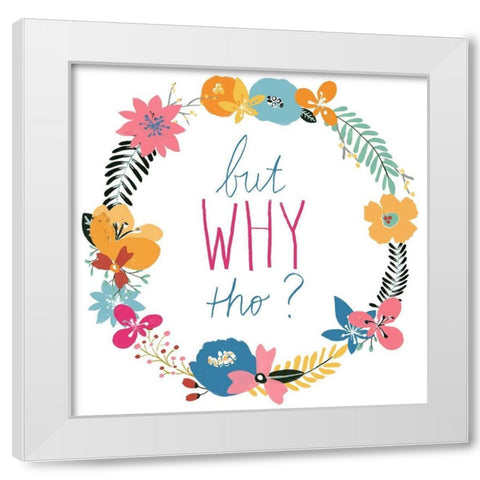 Snarky Florals VII White Modern Wood Framed Art Print by Vess, June Erica